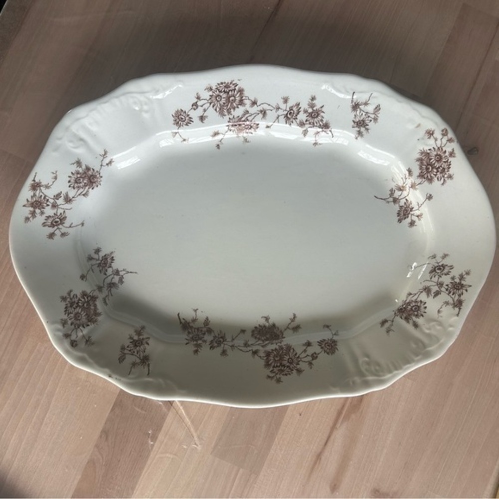 RARE Antique Colonial Pottery Millais Tranferware Platter Stoke England